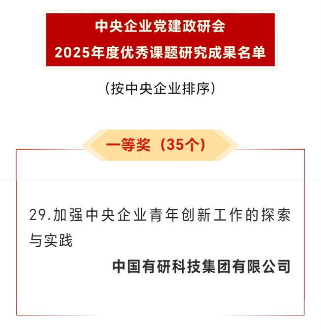 喜报！巨乳成人视频
课题荣获中央企业党建政研会优秀课题研究成果一等奖